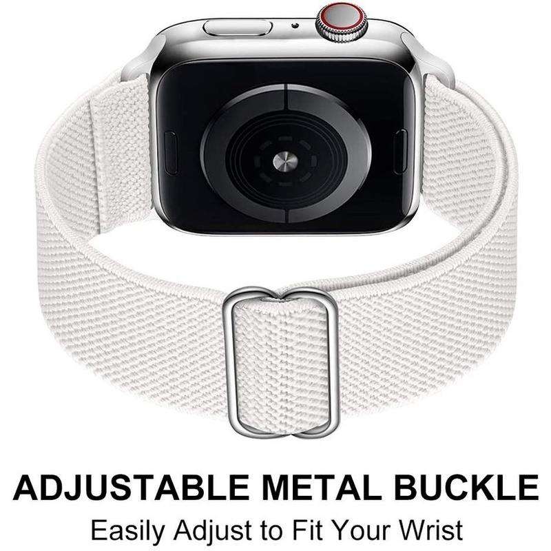 Dây Đeo Nylon Co Giãn Cho Đồng Hồ Thông Minh Apple Watch 45 41 44 40 42 38 mm / 7 SE 6 5 4 3
