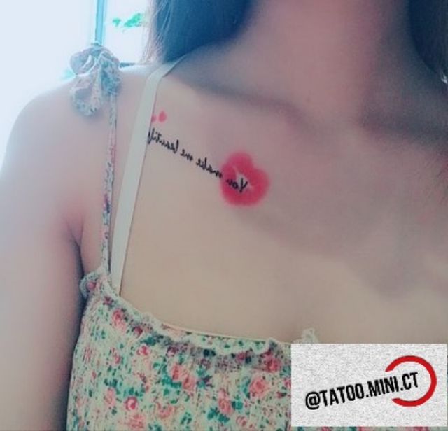 Hình xăm tatoo chữ môi a03 .Xăm dán tatoo mini tạm thời, size &lt;10x6cm