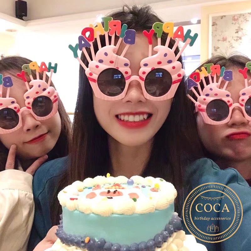 Mắt kính Happy Birthday vui nhộn dùng cho tiệc sinh nhật kỷ niệm