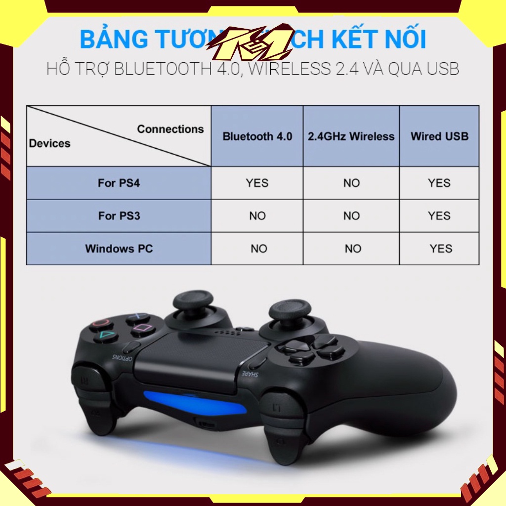 Tay cầm ps4 cho PC Không Dây/Có Dây dualshock 4 chơi F04 Fifa Online, PES2022, PES Mobile