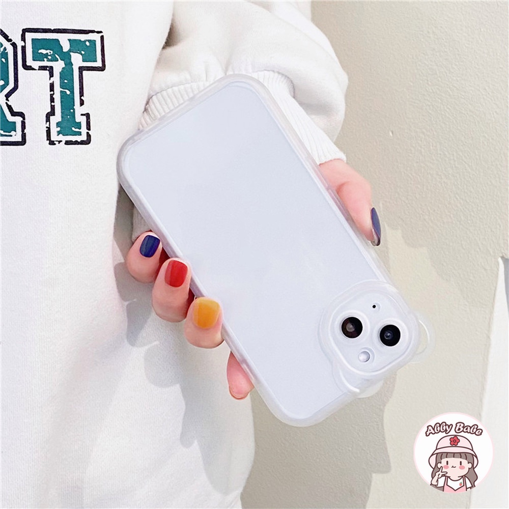 Ốp Điện Thoại Bằng TPU Mềm Trong Suốt Chống Sốc Hình Tai Gấu 3D Cho IP 13 12 11 Pro M