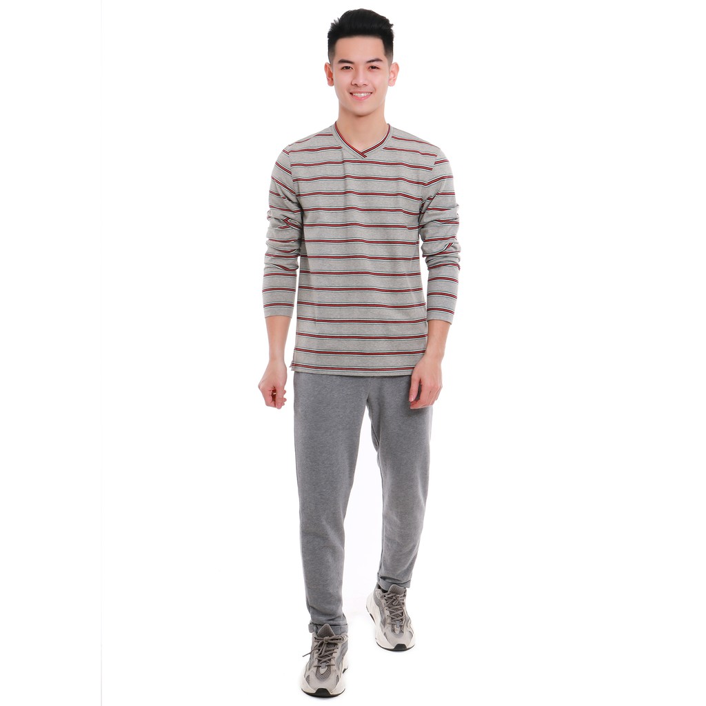 Áo thu đông nam Narsis D9026 màu ghi đỏ