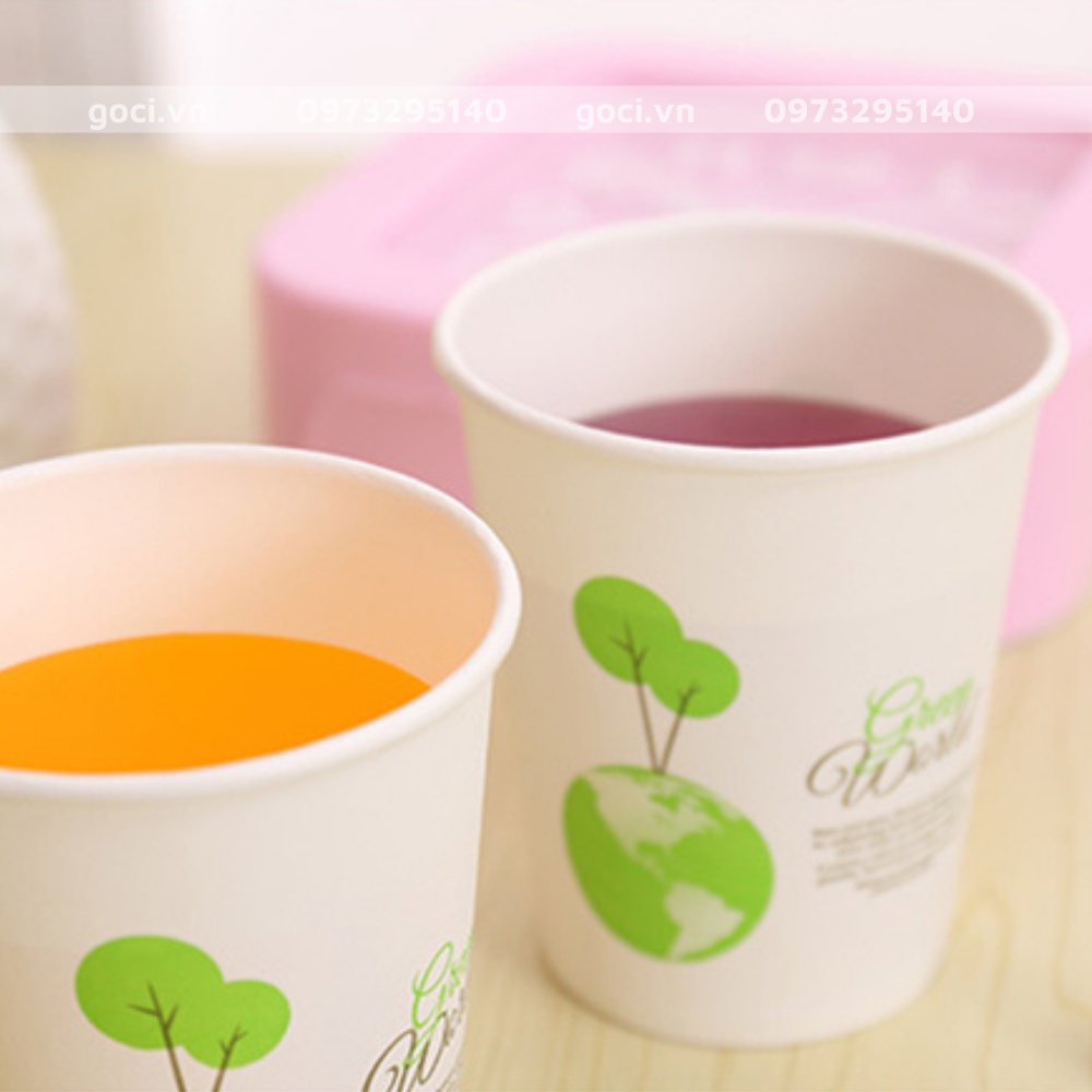 Set 50 cốc giấy dùng 1 lần cốc giấy du lịch tự phân hủy 250ml tiện lợi nhỏ gọn dễ sử dụng thân thiện môi trường