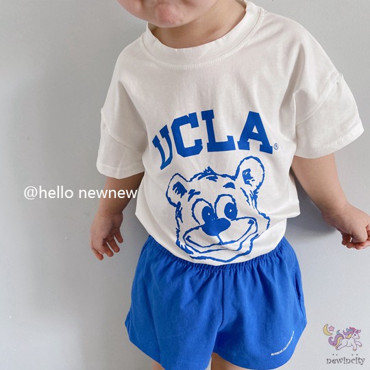 Áo thun ngắn tay họa tiết hoạt hình và quần short thời trang hàn quốc dành cho bé