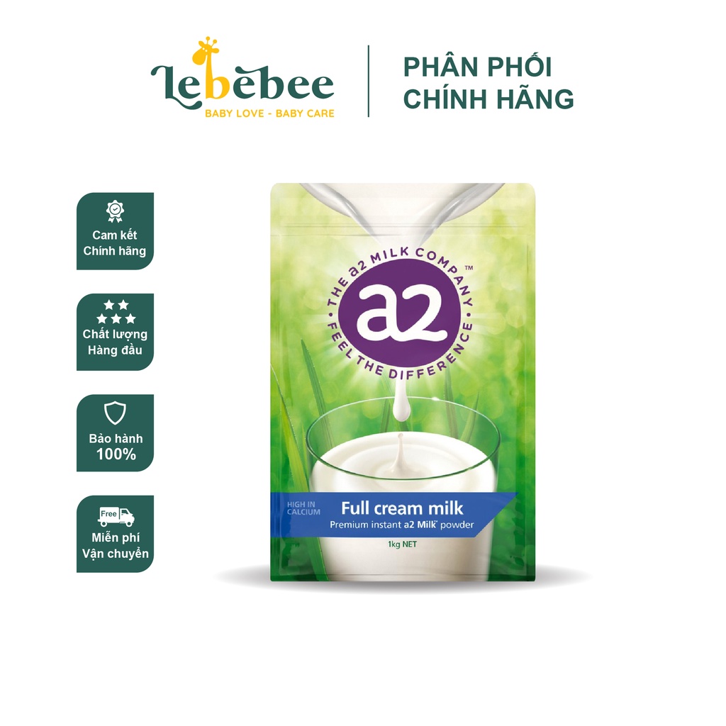 Sữa tươi A2 Úc dạng bột nguyên kem cho bé 850g