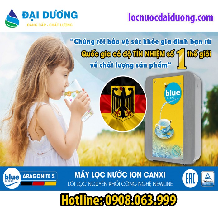 Máy lọc nước ion Canxi BlueFilters Aragonite H3, Máy lọc nước ion canxi Vũng Tàu.