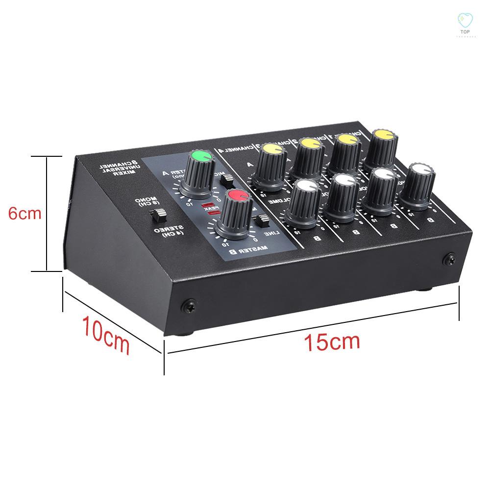 Bộ Thiết Bị Trộn Âm Thanh 8 Kênh Mono/Stereo Với Bộ Chuyển Đổi Nguồn