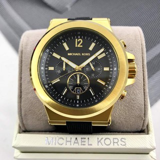 Đồng Hồ Nam Michael Kors MK8445 Dây Cao Su Đen Vỏ Gold Size 48mm