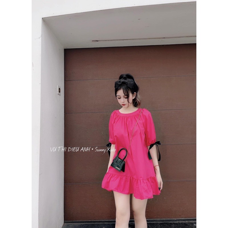 Váy thô dáng ngắn buộc Nơ Tay xinh xắn ( kèm ảnh thật, video )