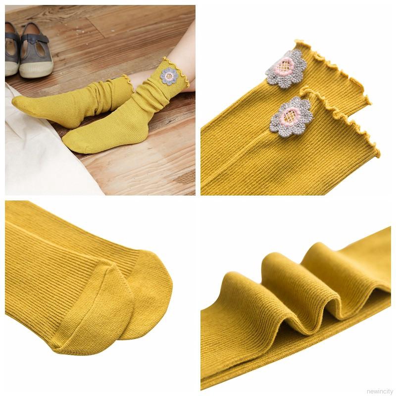 Vớ dài đến đầu gối xếp nếp phong cách Hàn Quốc cho bé gái