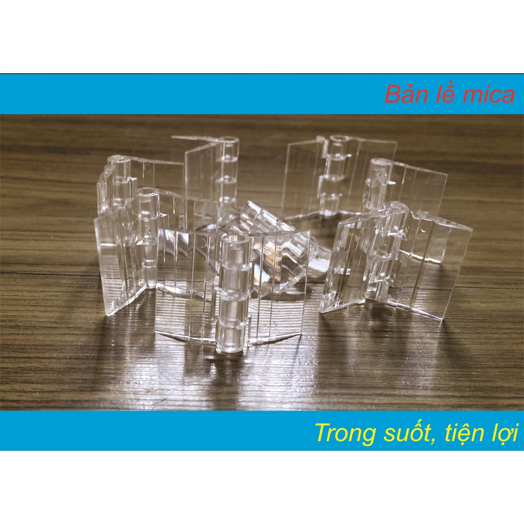 Bản lề mica, bản lề mini, trong suốt, KT 25x33mm