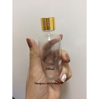 Chai thủy tinh trong nắp vặn 100ml