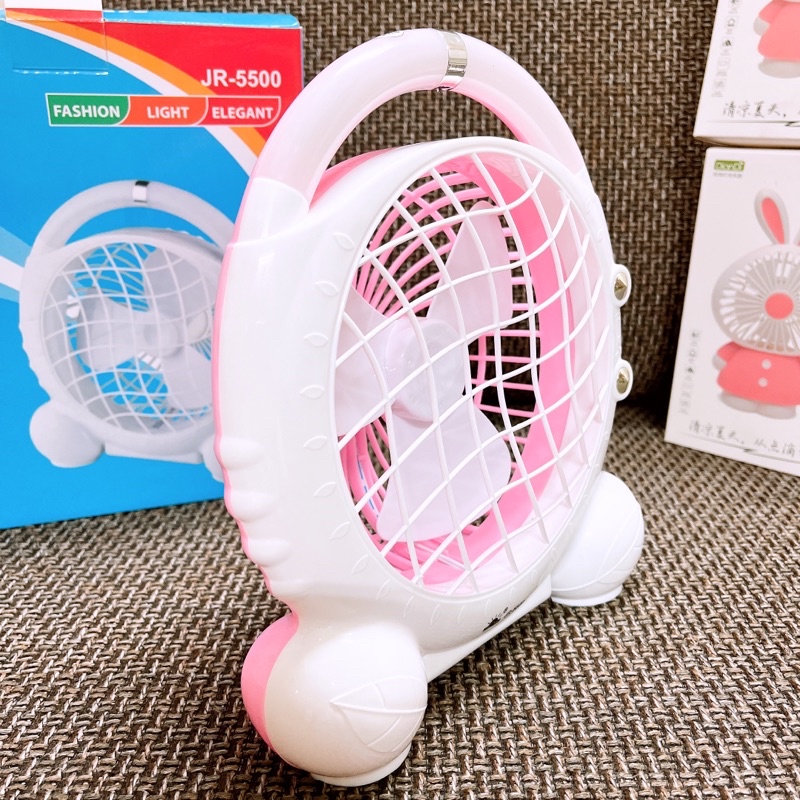Quạt Sạc Tích Điện Có Đèn Pin Mini Fan JR-5500