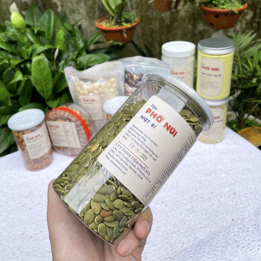 Nhân Bí Xanh Ấn Độ Tiệm Phố Núi 500g, Hạt Dinh Dưỡng Cho Người Ăn Kiêng