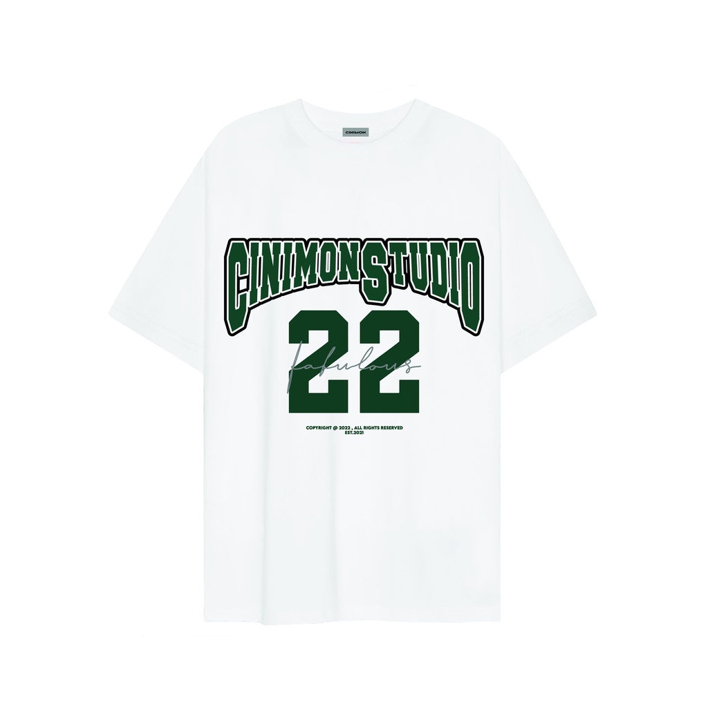 ÁO THUN CINIMONSTUDIO basketball font White
