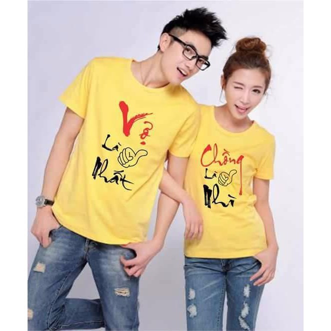 set 2 áo Cặp Vợ Là Nhất Ck Là Nhì thun cotton 100%