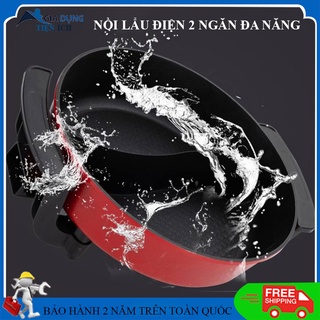 Nồi lẩu điện 2 ngăn cao cấp , chống dính  5L công suất 1350W thân dày sử dụng 2 vòng nhiệt giúp sôi siêu nhanh
