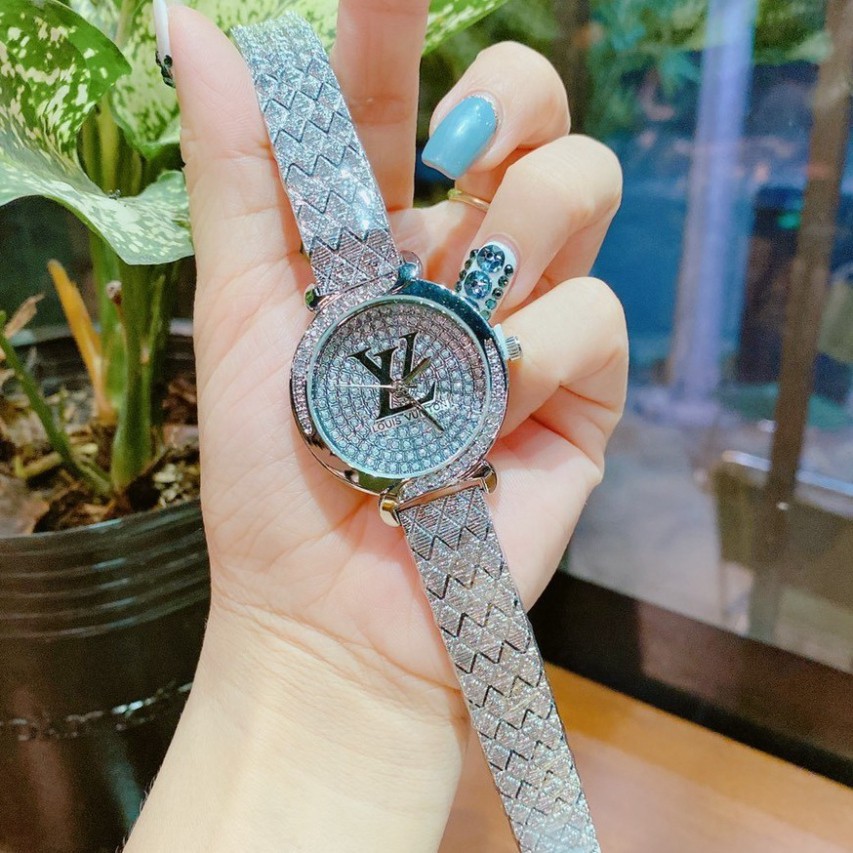 Đồng hồ nữ LV đính đá cao cấp, hàng full box, thẻ bảo hành 12 tháng - Dongho.lv
