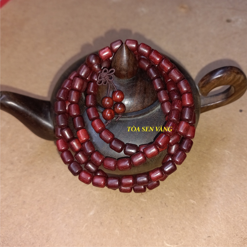 Vòng tay gỗ trắc - Chuỗi gỗ trắc kiểu dáng đốt trúc, quấn đeo cổ tay khoảng 3-4 vòng, size 6mm