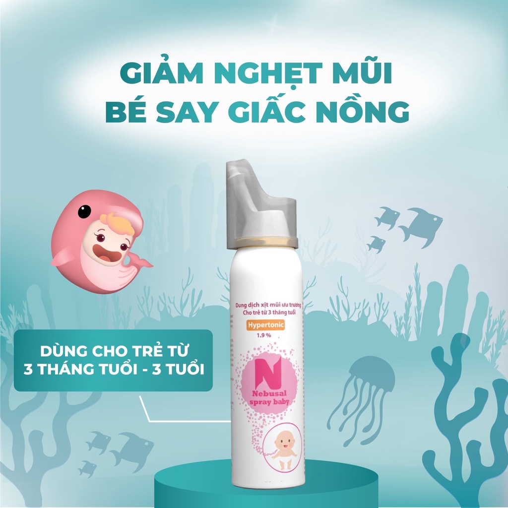 Xịt mũi Nebusal 1,9% giúp giảm nghẹt mũi, sổ mũi ở trẻ em