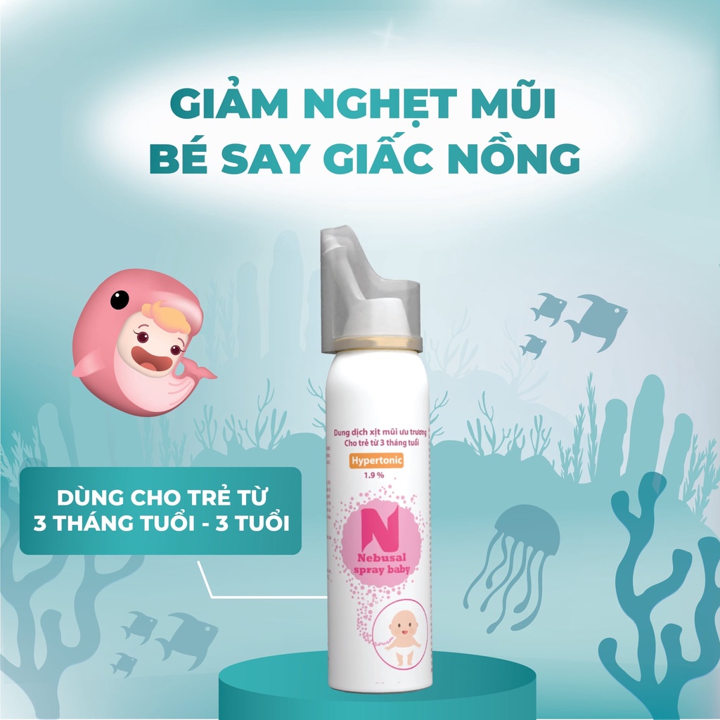 Xịt mũi Nebusal 1,9% giúp giảm nghẹt mũi, sổ mũi ở trẻ em 