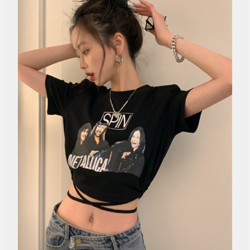 Áo Thun Tay Ngắn Dáng Ôm In Họa Tiết Thời Trang Mùa Hè Cho Nữ