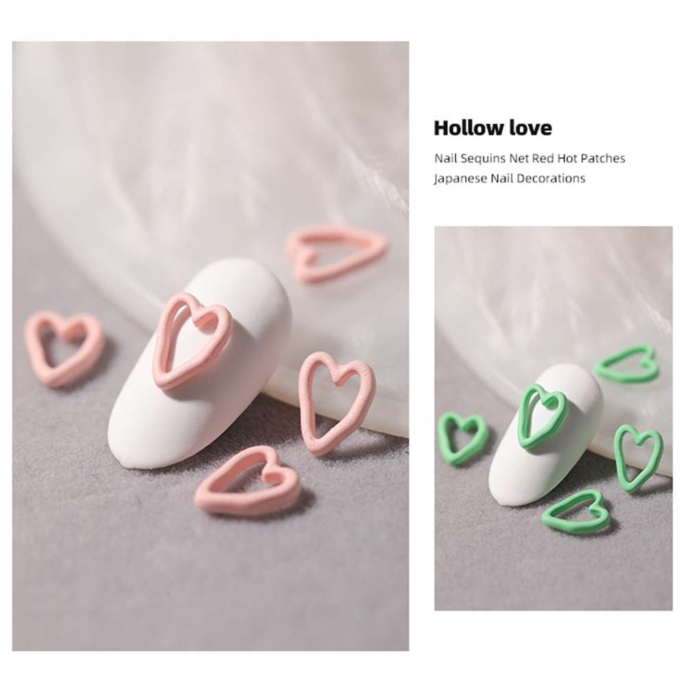 [Hàng mới về] Phụ Kiện Trang Trí Móng Tay Nghệ Thuật Hình Trái Tim 3D Nhiều Màu Sắc