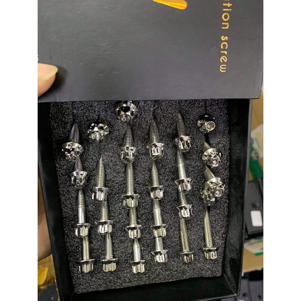 [ CÓ HỘP ] Ốc lốc máy Salaya chuẩn inox 304 cực đẹp đầy đủ các dòng xe