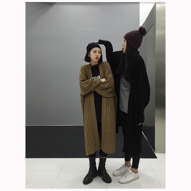 Áo khoác Cardigan tay dài dáng rộng ấm áp phong cách Hàn Quốc | BigBuy360 - bigbuy360.vn