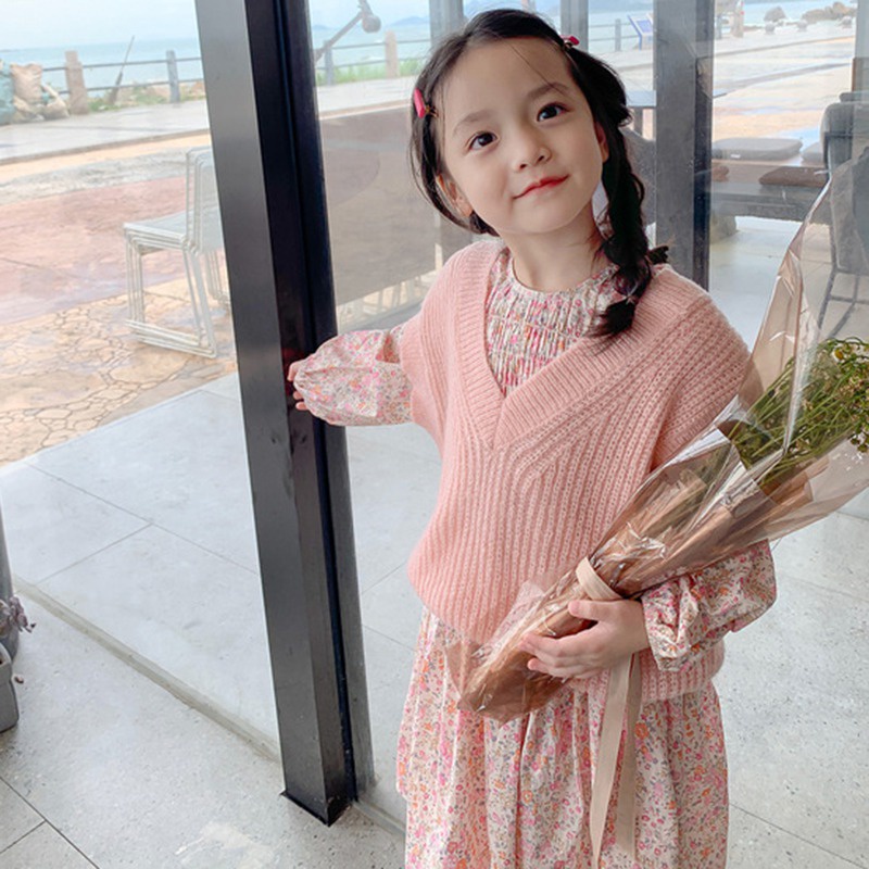 Đầm dài tay in hoa phong cách Hàn Quốc thời trang dành cho bé gái