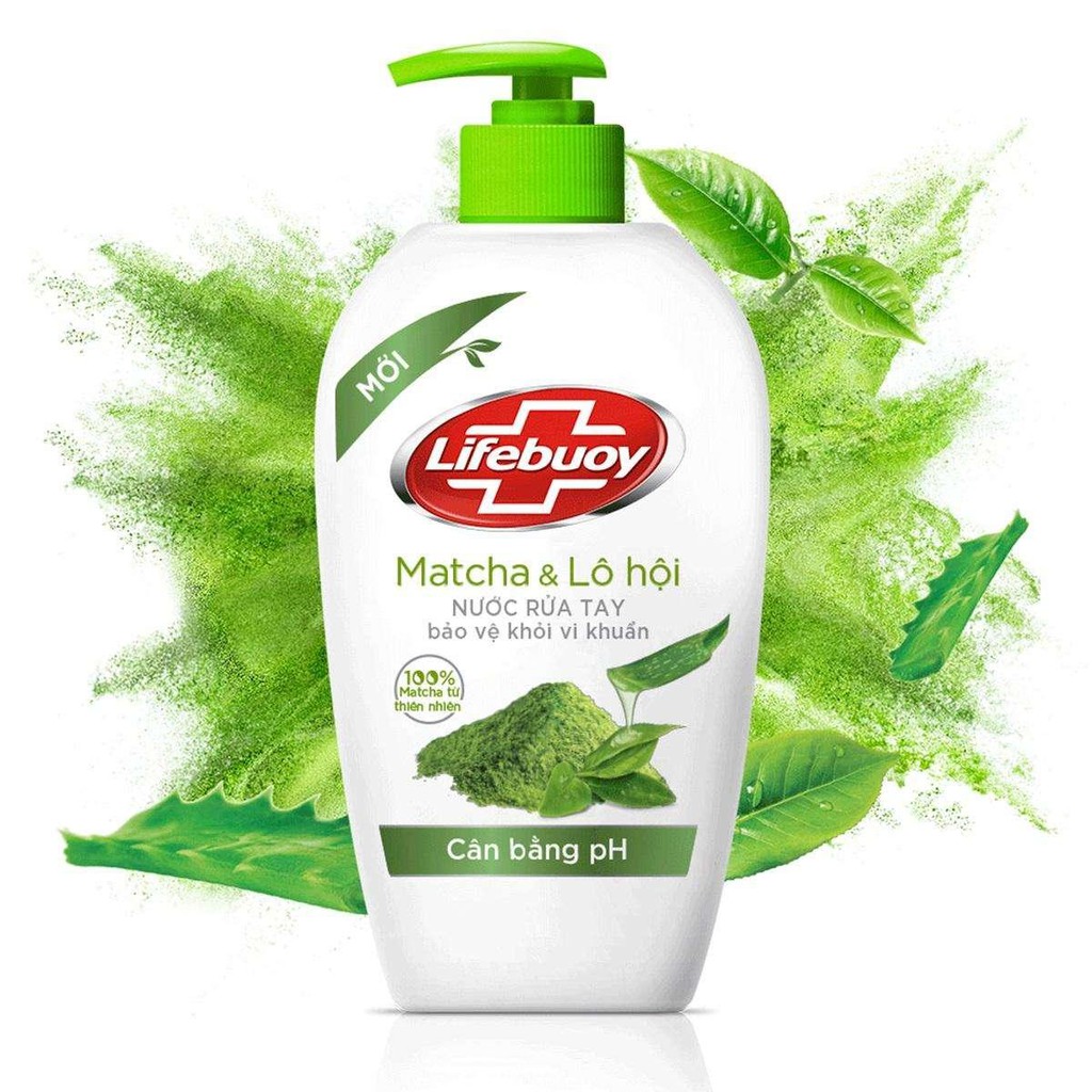 Nước Rửa Tay Cân Bằng pH Lifebuoy Matcha Và Nha Đam