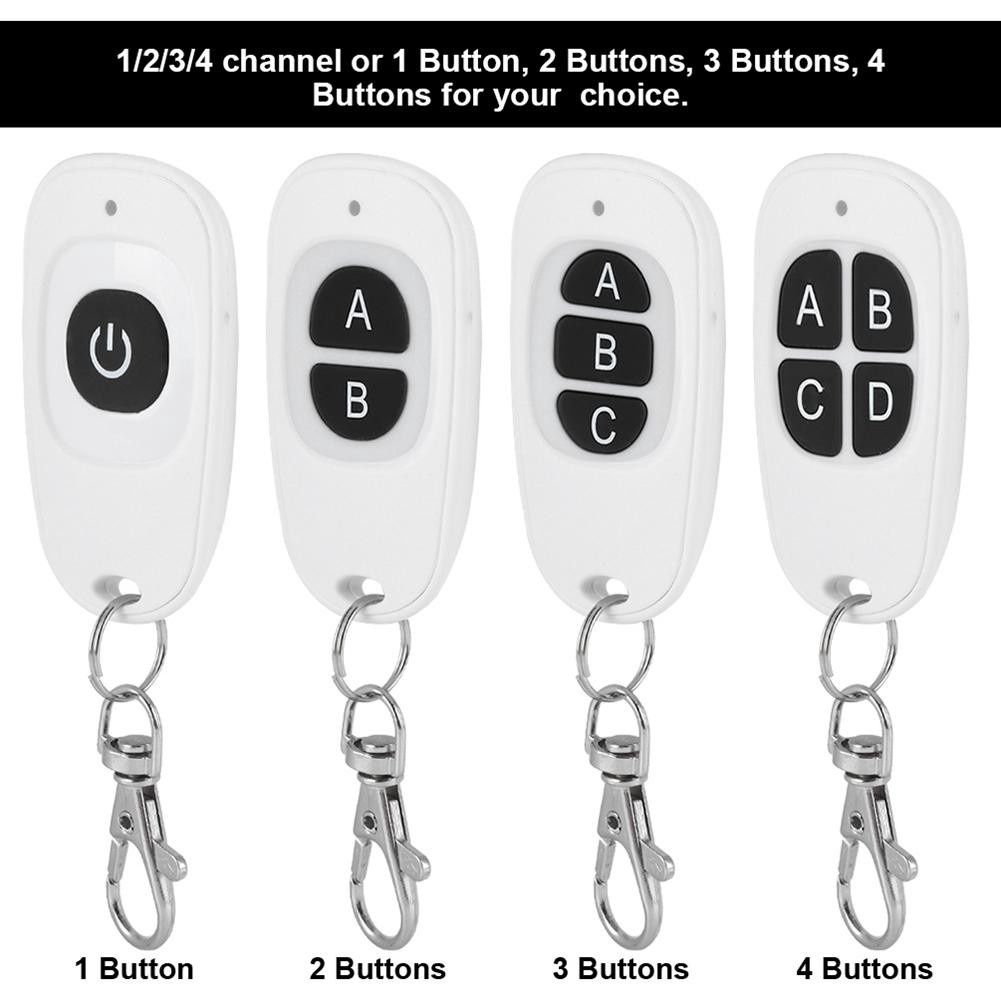Rơ Le Điều Khiển Từ Xa 433mhz 1 / 2 / 3 / 4 Nút 1~4 Kênh Rf Thông Minh Không Dây