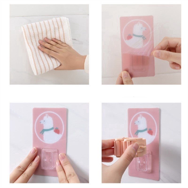 [Mới] Giá Đỡ Cây Lau Nhà / Móc Treo Cây Lau Nhà Gắn Tường Không Đục Lỗ Mạnh Mẽ Hoạt Hình Dễ Thương / Chổi Lau Nhà
