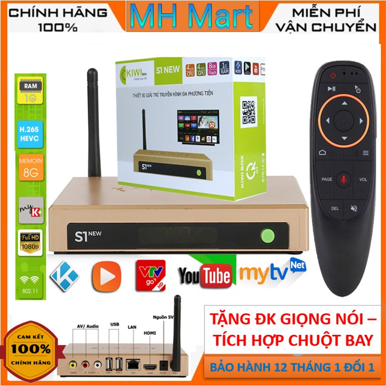 Kiwi Box S1 , Kiwibox S1 Android 7.1 mới 2021 điểu kiển giọng nói , xem truyền hình miễn phí - Hàng chính hãng