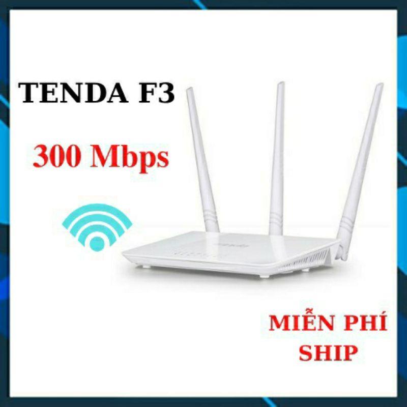 Bộ phát Wifi 3 râu Tenda F3 không dây chuẩn tốc độ 300 Mbps, Cục kích sóng