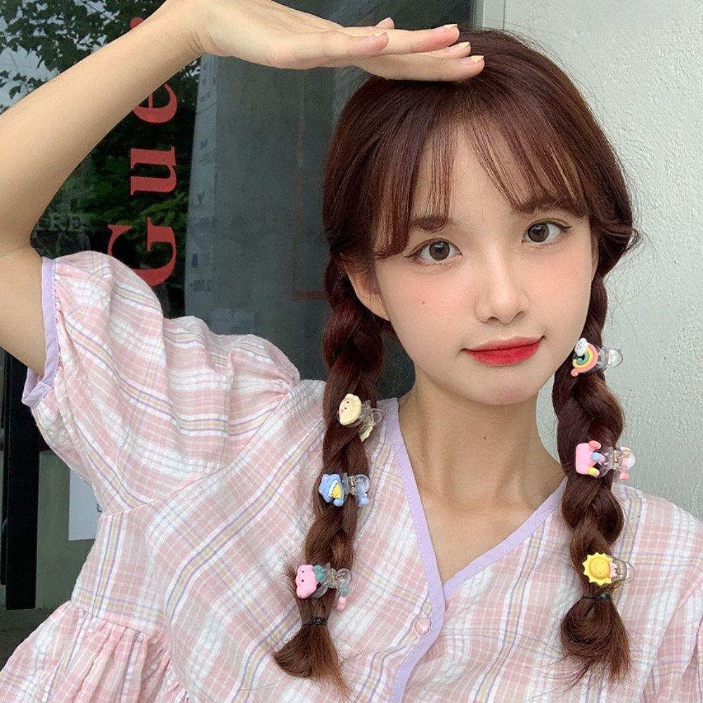 Kẹp Tóc Mái Bằng Nhựa WMES15H Không Làm Đau Họa Tiết Trái Cây Xinh Xắn Cho Nữ