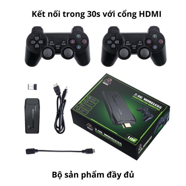 [Game stick 4K] Máy Chơi Game 4 Nút HDMI Không Dây Hơn 10000 Trò Chơi - Máy chơi game không dây thẻ nhớ 64G MG01