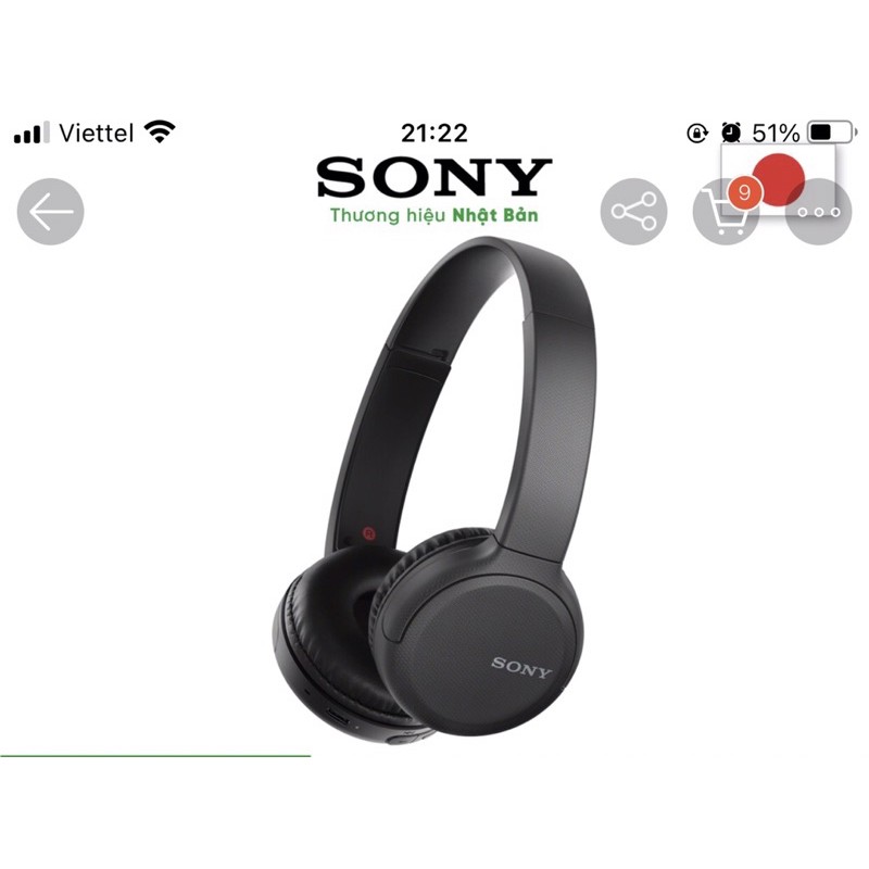 Tai nghe chụp tai không dây SONY WH-CH510 đen