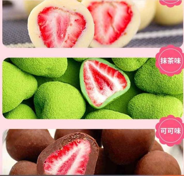 Set 3 gói Socola bọc dâu tây sấy