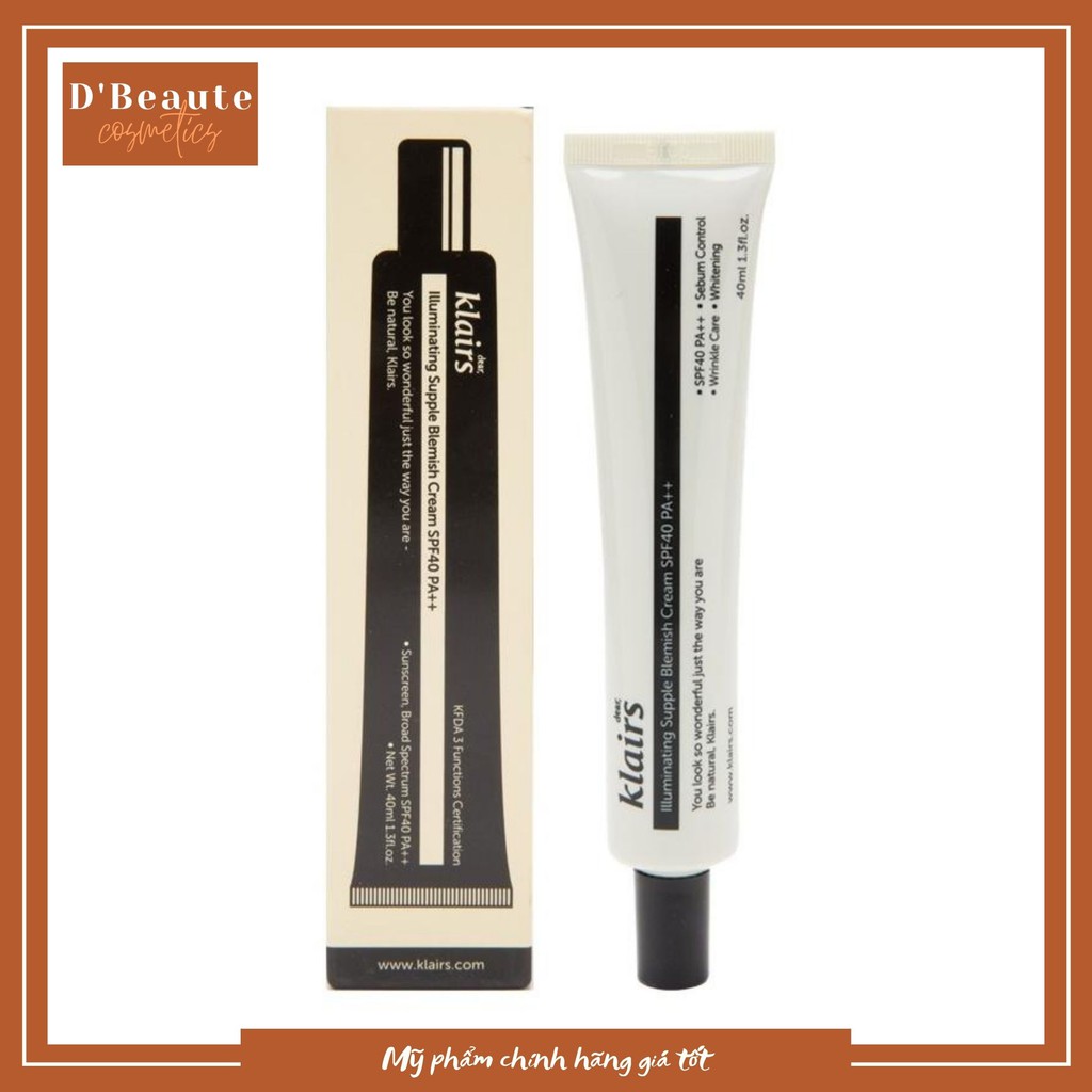 Kem trang điểm Klairs Illuminating Supple Blemish Cream - Hàn Quốc chính hãng