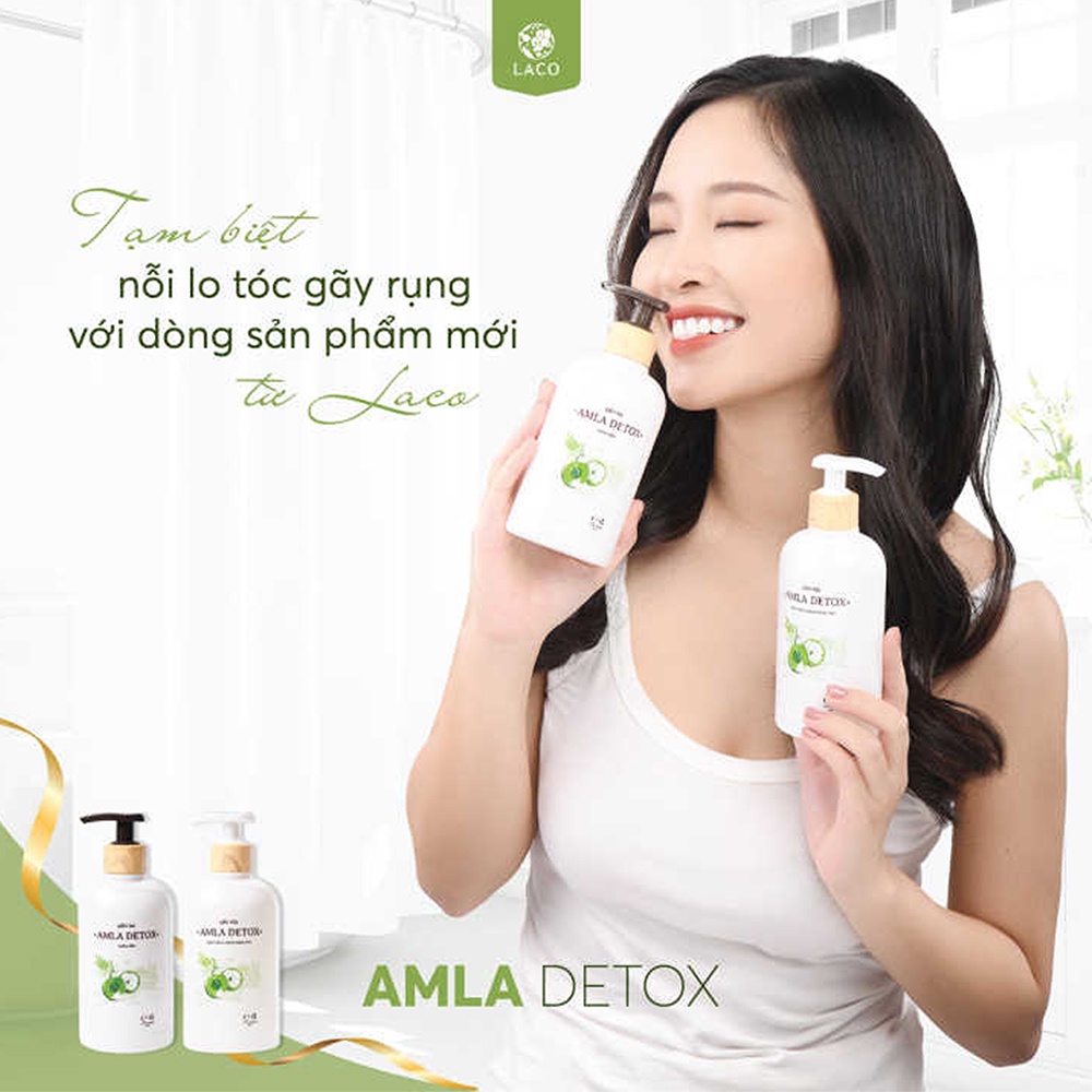 Dầu xả AMLA DETOX LACO phục hồi suôn mềm, giảm tình trạng rụng tóc 300ml