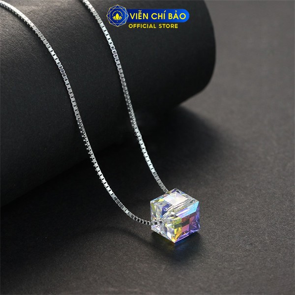 Dây chuyền bạc nữ Pha lê lập phương chất liệu bạc 925 thời trang phụ kiện trang sức nữ Viễn Chí Bảo D400126x