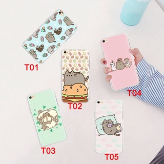 Ốp điện thoại mềm trong suốt họa tiết mèo Pusheen 230GT cho iPhone 8 7 6s 6 plus 5 5S SE 5C 4 4s