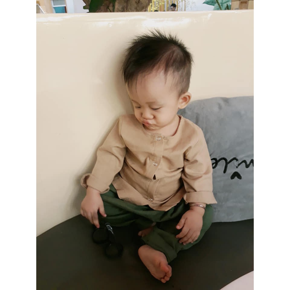 Quần Trẻ Em Unisex Linen Cao Cấp 3 Đậu Đậu