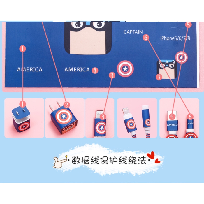 [RẺ VÔ ĐỊCH] Bộ Decal Dán - Dây Quấn 3 Màu - Nút Bảo Vệ Hình Thú Phần 1 (Không Kèm Cốc - Cáp - Tai Nghe)