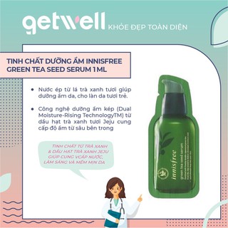 [SAMPLE-1ML DÙNG ĐƯỢC 3LẦN] TINH CHẤT DƯỠNG ẨM CÔ ĐẶC TỪ DẦU HẠT TRÀ XANH GREEN TEA SEED SERUM INNISFREE