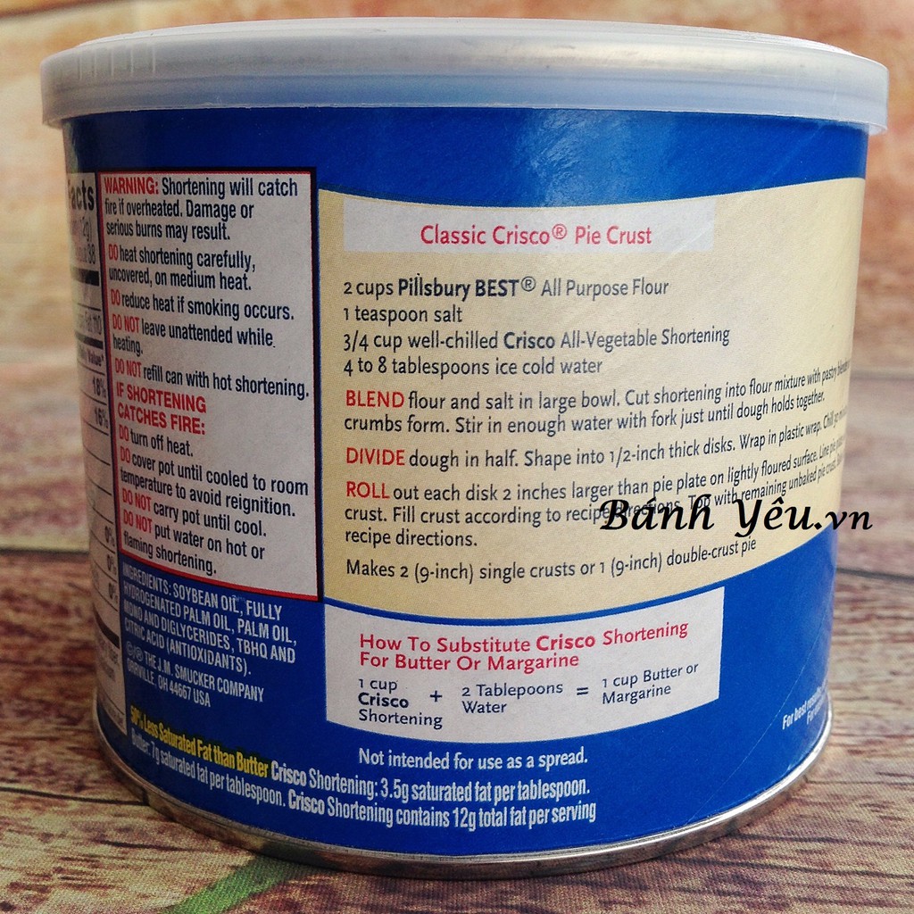 Shortening - Mỡ trừu Crisco 453g