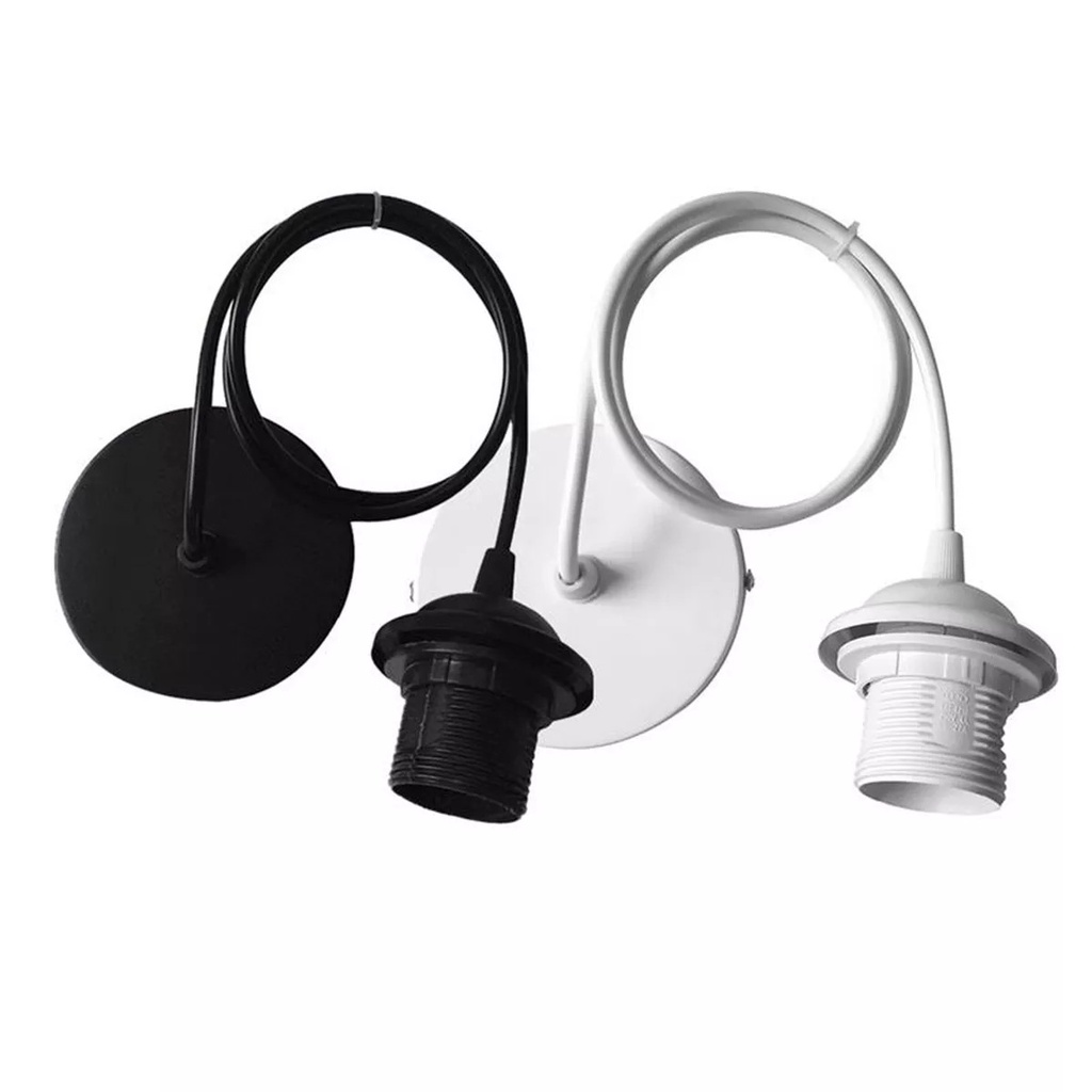 Đèn thả đơn đế ốp đui nhựa dây dài 1 mét trang trí trần nhà phòng khách phòng ngủ quán cà phê shop quần áo nhà hàng