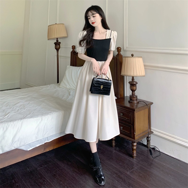 Đầm Dài Qua Gối Tay Ngắn Thời Trang Trẻ Trung