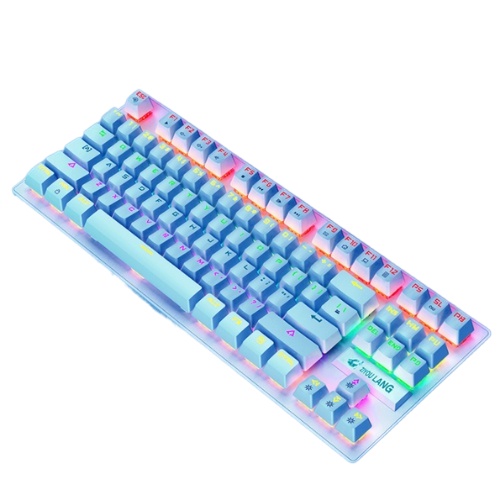 bền✳℗Bàn Phím Cơ, Bàn Phím Gaming K2 87 Phím Đèn Led, Màu Đen - Trắng- Hồng -Xanh Chống Nước Chuyên Cho Các Game Thủ